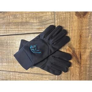 FOCO Black Touchscreen Winter Gloves with Blue  Carolina Panther Football Logo
